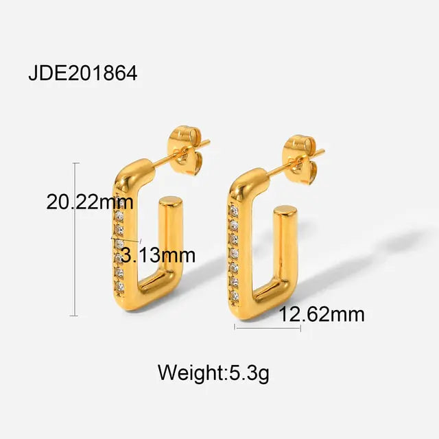 18K Gold Plated Hoop Earrings